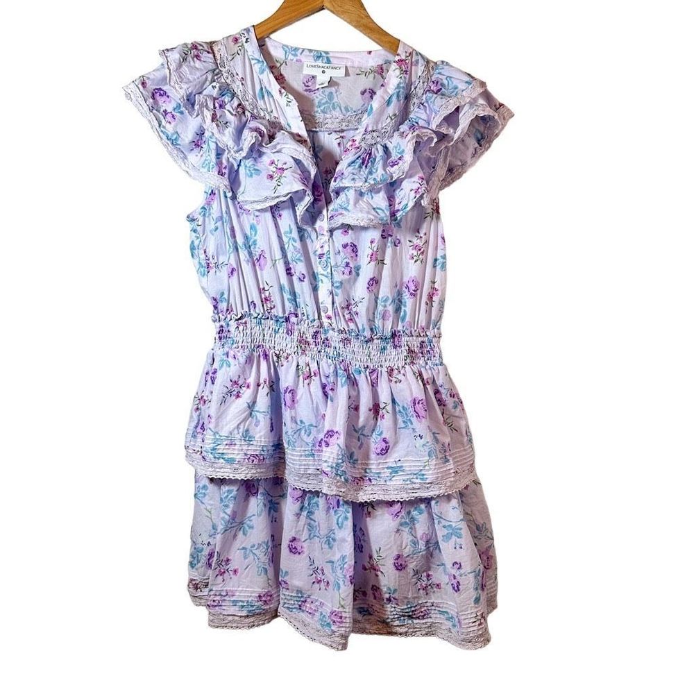 LoveShackFancy x Target Lou Ruffle Mini Dress Lavender Size Medium